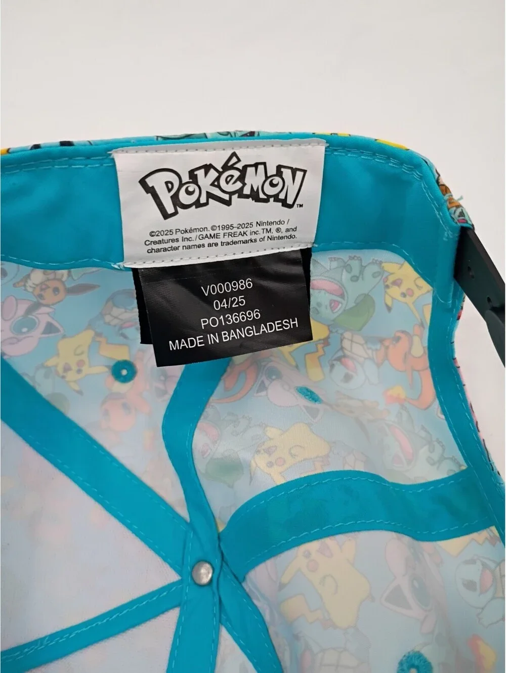 Pokemon All Over Print Hat Cap Youth OS Snapback Pikachu Charizard Squirtle